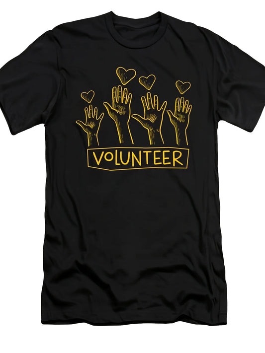 Volunteering Rescue Charity Volunteer Volunteers Gift TShirtRetro Casual Short-sleeved T-shirt with a Round Neck and Printed Pattern, Suitable for Daily Commuting and Outdoor Activities, Machine Washable