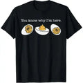 Men's Funny Thanksgiving T-Shirt with "You Know Why I'm Here" Deviled Eggs Graphic, Short-Sleeve Retro Cotton Streetwear, Tshirt