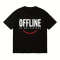 Men's casual letter printed T-shirt - striking offline print with letter decorations. Breathable crew neck, trendy summer street style, machine washable. Comfortable versatile daily fashion T-shirt. Bold print design, regular fit, pure cotton material.