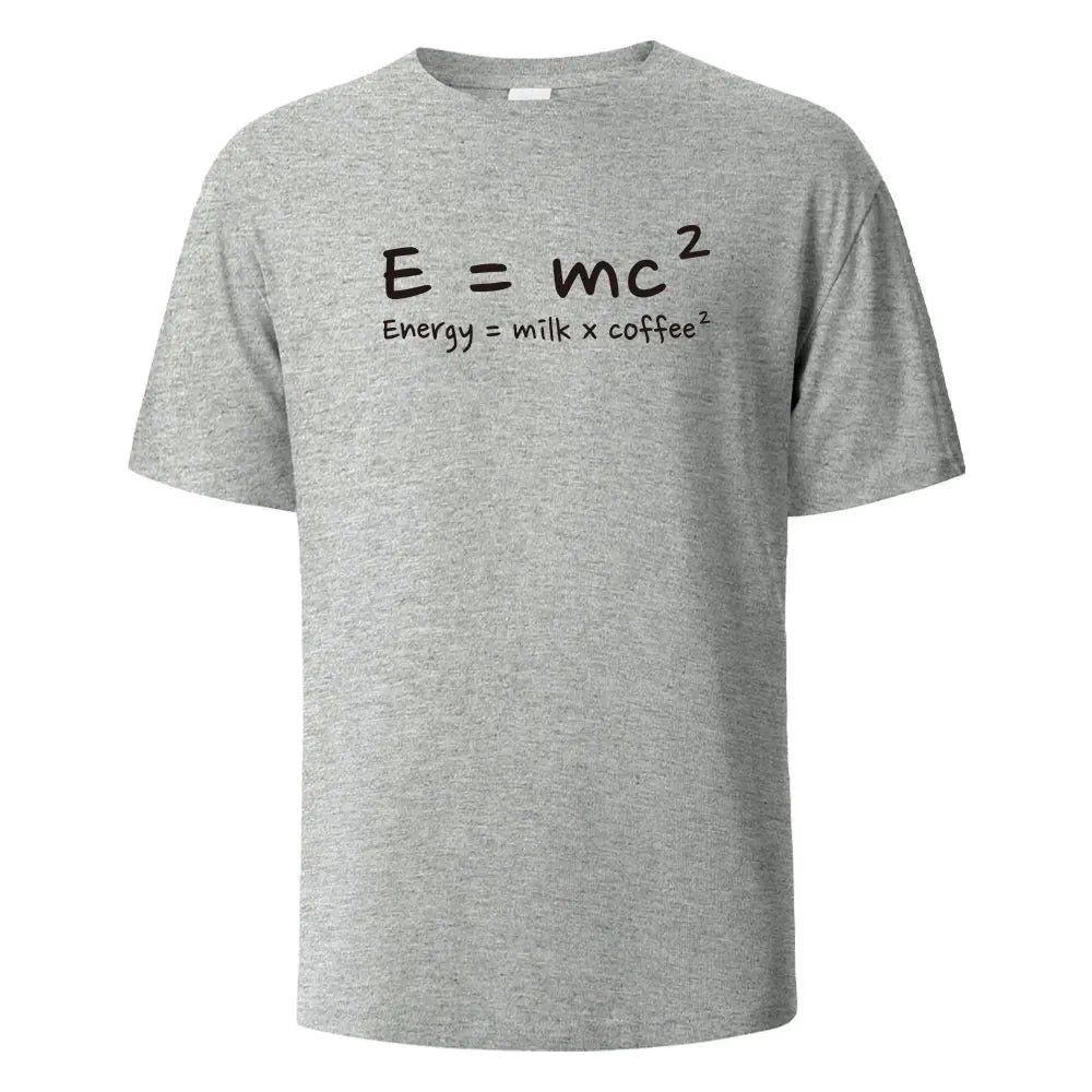 Fresh Funny Formula Energy Milk Coffee Print Tee 100% Cotton Summer Tee for Men and Women Oversize Casual Tops HOT SALE