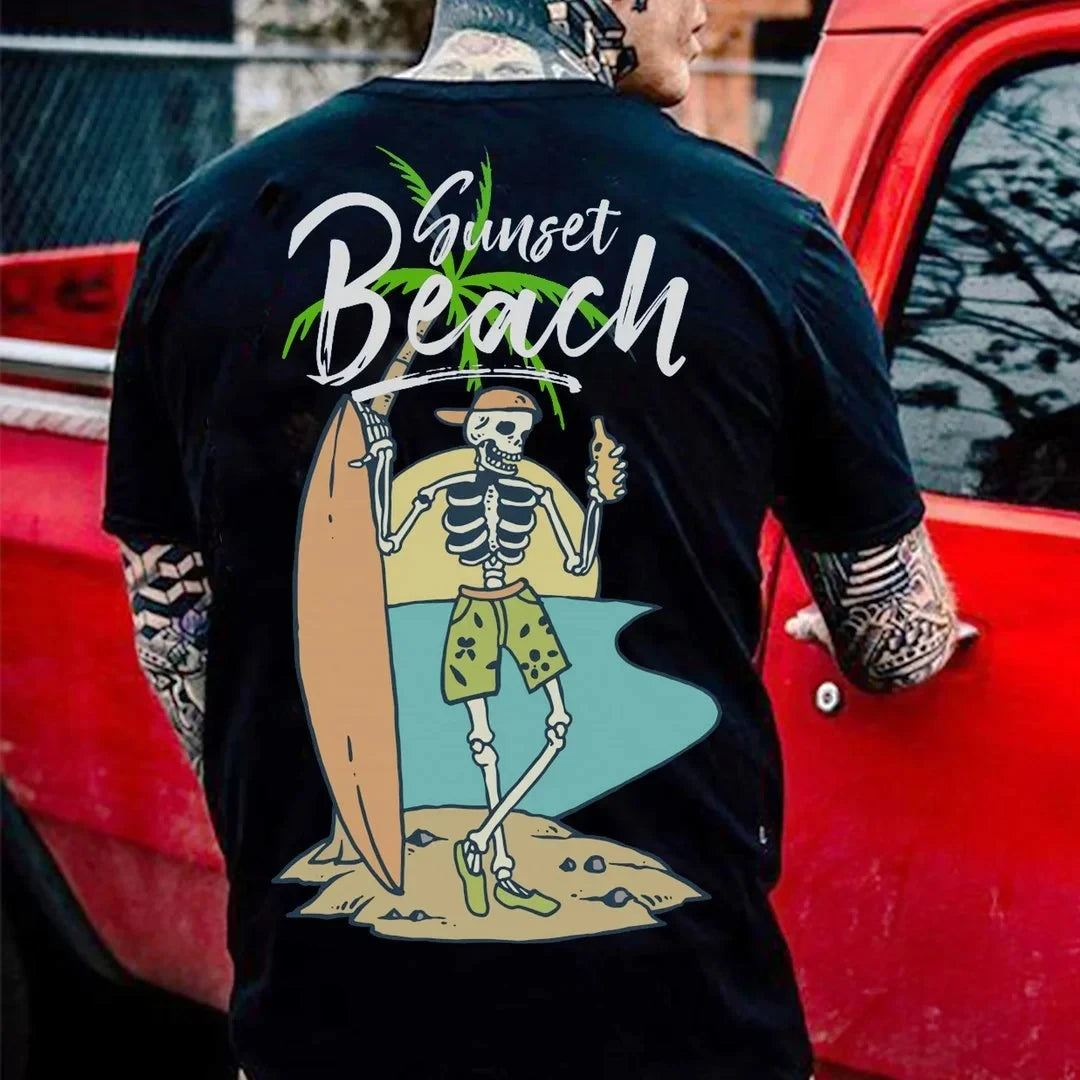 HOT Summer Cool Harajuku Gothic Skulls T-shirts Men Short-sleev Tops Hip-hop Punk Tee Male S-4XL Tees Summer Ropa Hombre Tee