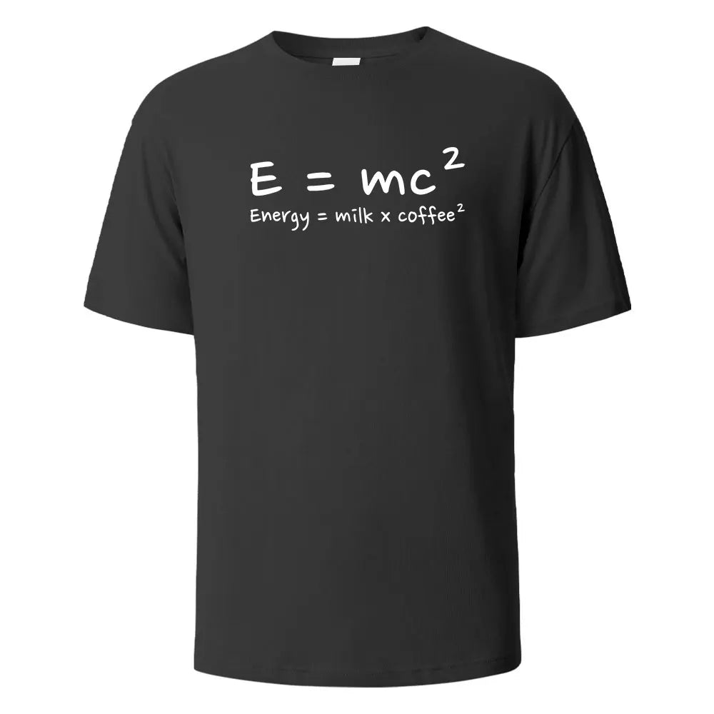 Fresh Funny Formula Energy Milk Coffee Print Tee 100% Cotton Summer Tee for Men and Women Oversize Casual Tops HOT SALE