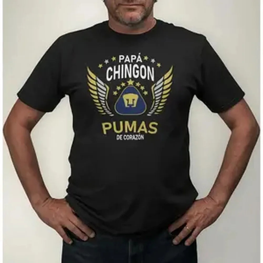UNAM Papa Chingon Graphic Tee - Premium Men's Soccer T-Shirt, Casual Summer Streetwear Top, Perfect Father's Day Gift for Soccer Dads, Oversized Sportswear Shirt
