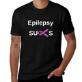 HOT SALE End Epilepsy Seizure Free Living Epilepsy Sucks Printed T Shirt Soft and Comfortable High Quality T-shirts Custom