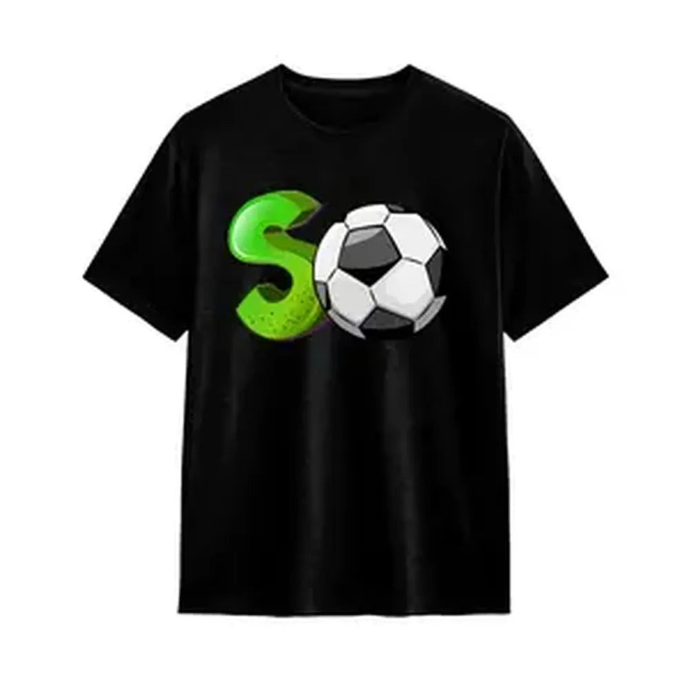 100% Cotton Soccer Player Dribbling Silhouette Unisex Oversized Crew Neck Soccer Graphic Tee Sporty Streetwear Print Heavyweight Breathable Soft Touch Casual Style