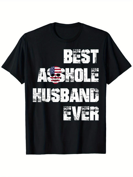 Plus Size, Funny Wedding Humor T-shirt- Worst Husband Design- Couple Style Black T-shirt- Heavyweight Pre-shrunk Street Style Top- Anniversary Gift for Couples- a Fun Gift for Your Husband, PLUS SIZE - Regular Fit Round Neck Casual Wear