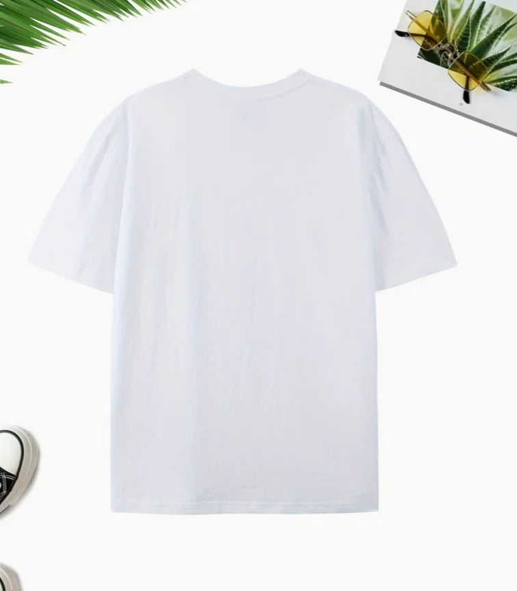 Men'S Casual and Versatile Heavy T-Shirt with Cartoon Character Prints Casual Short-Sleeve Round-Neck T-Shirts for Men InSummer
