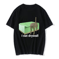 HOT SALE I Eat Drywall T-shirt Funny Cute Cat Emoji Graphic T-shirt Men Women Clothing Casual Oversized T-shirt Street Wear