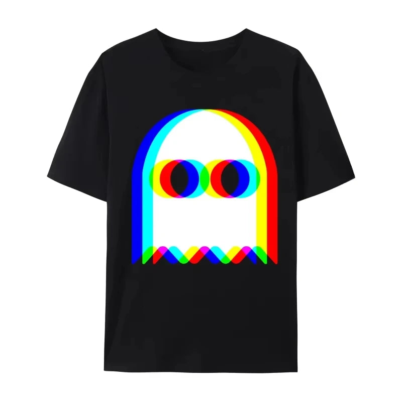 HOT SALE Halloween Cool Funny Ghost Psychedelic VaporwaveTechno Wild EDM Music New T-shirt Ladies Top Short Sleeve T-shirt