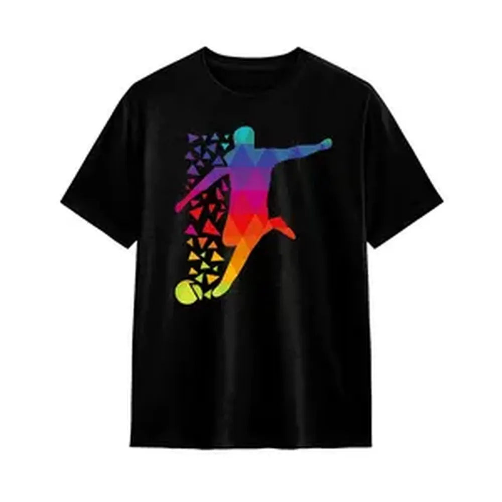100% Cotton Skull Soccer Flames，Unisex Oversized Crew Neck Soccer Graphic Tee，Street Sport Streetwear Print，Heavyweight Breathable Soft Touch Casual Style