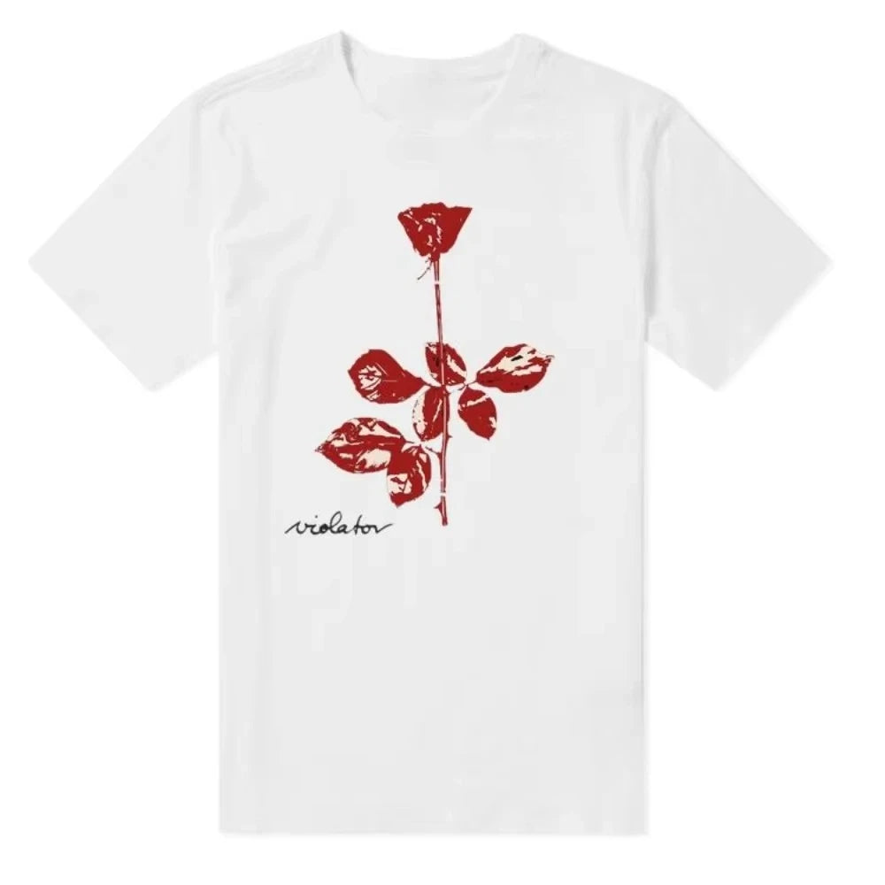 2025 HOT SALE Depeche Mode Rock Short Sleeve Rose Men's T-shirts Punk American Hip Hop Cotton T-shirts High Quality T-shirts