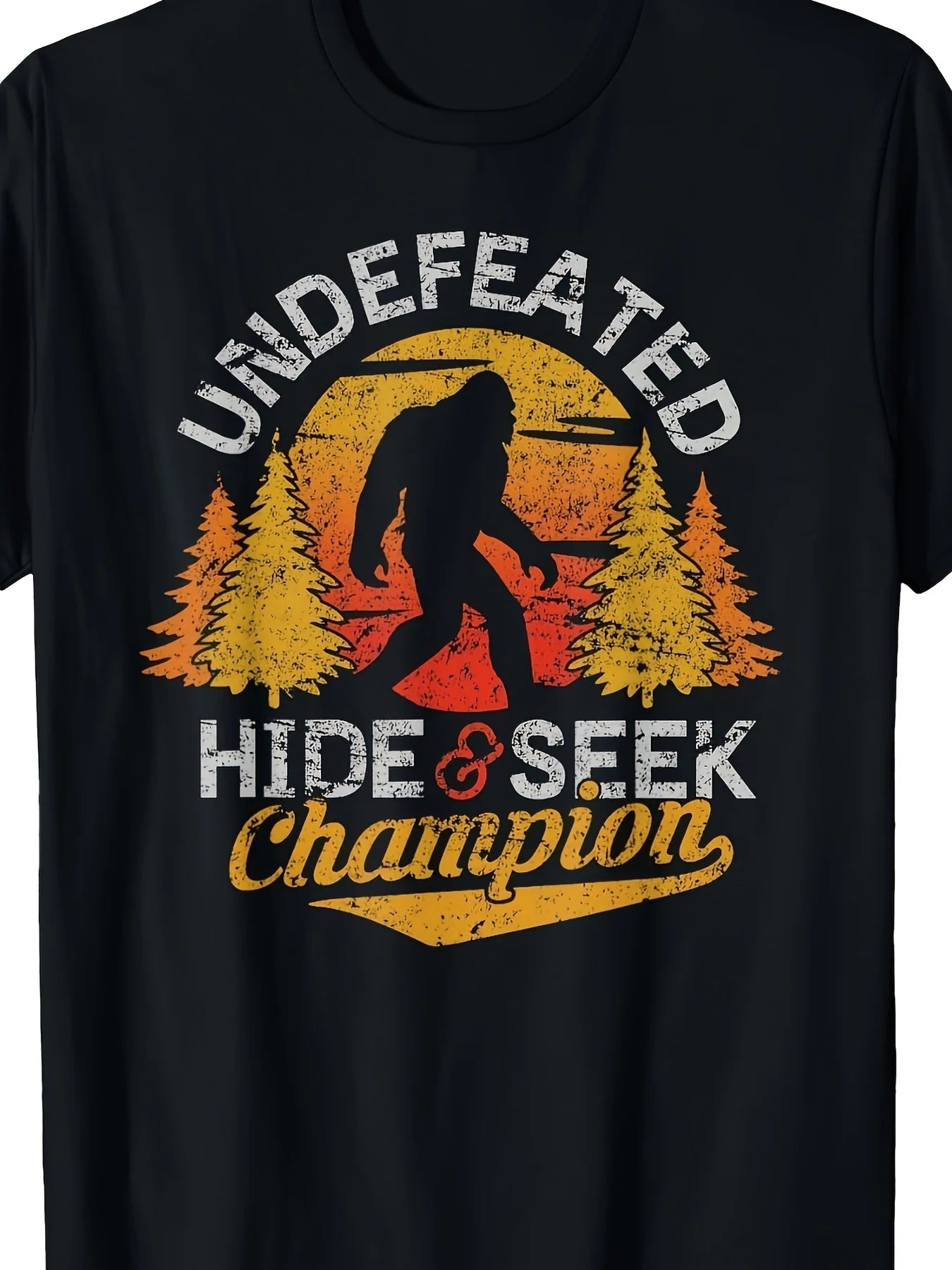 Men's Sasquatch Face T-Shirt - Soft Breathable Retro Round Neck Tee with Peekaboo Eye Design & Graphic, Machine Washable Casual Shirt Suitable for Gym, Outdoor Wear, Novelty Gift for Fans ( Sizes)