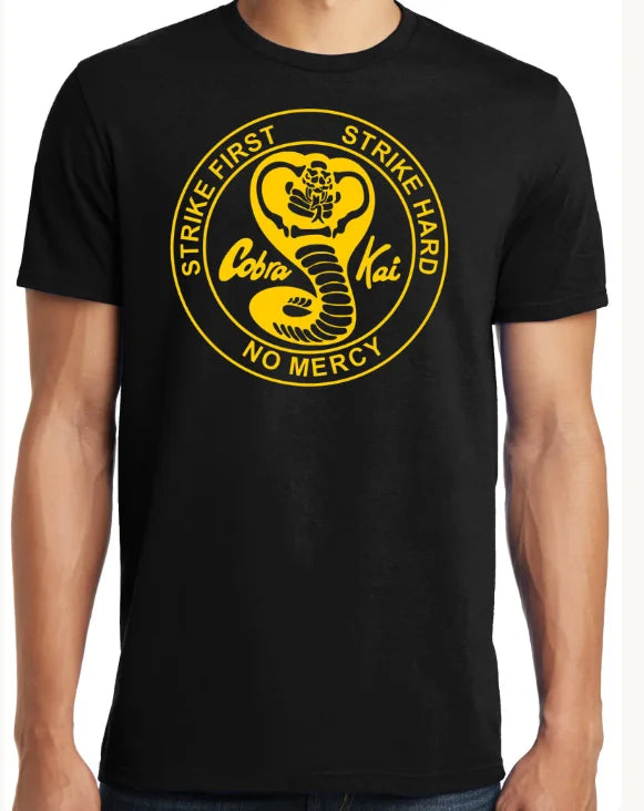 PubliciTeeZ Adult T-Shirt Youth and Big and Tall Karate Kid Cobra Kai Logo T-Shirt