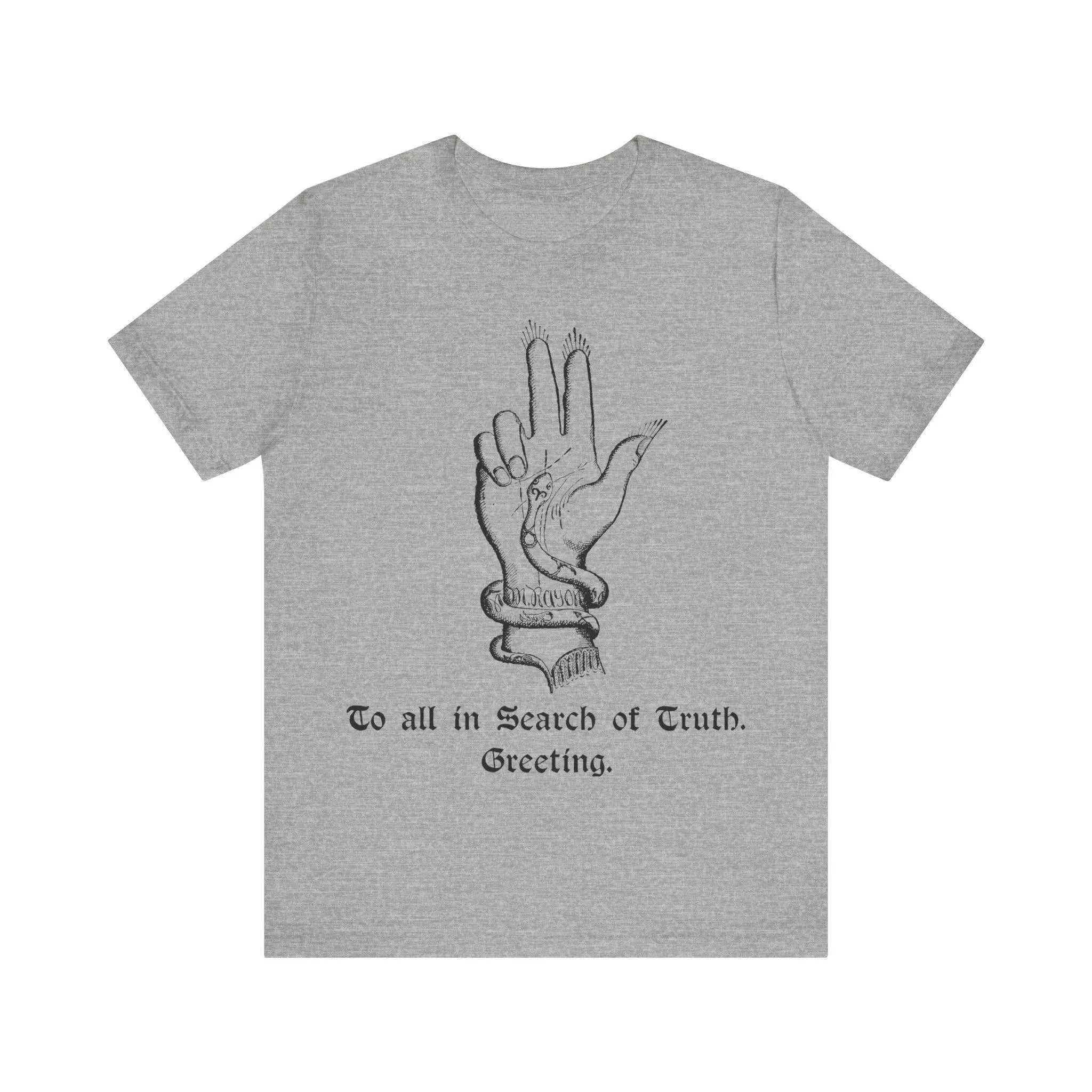 In Search of Truth Vintage Mystery Shirt Wiccan T-shirt Magic Creepy Witch Black Magic Gothic T-shirt Neutral Short-sleeved Tee