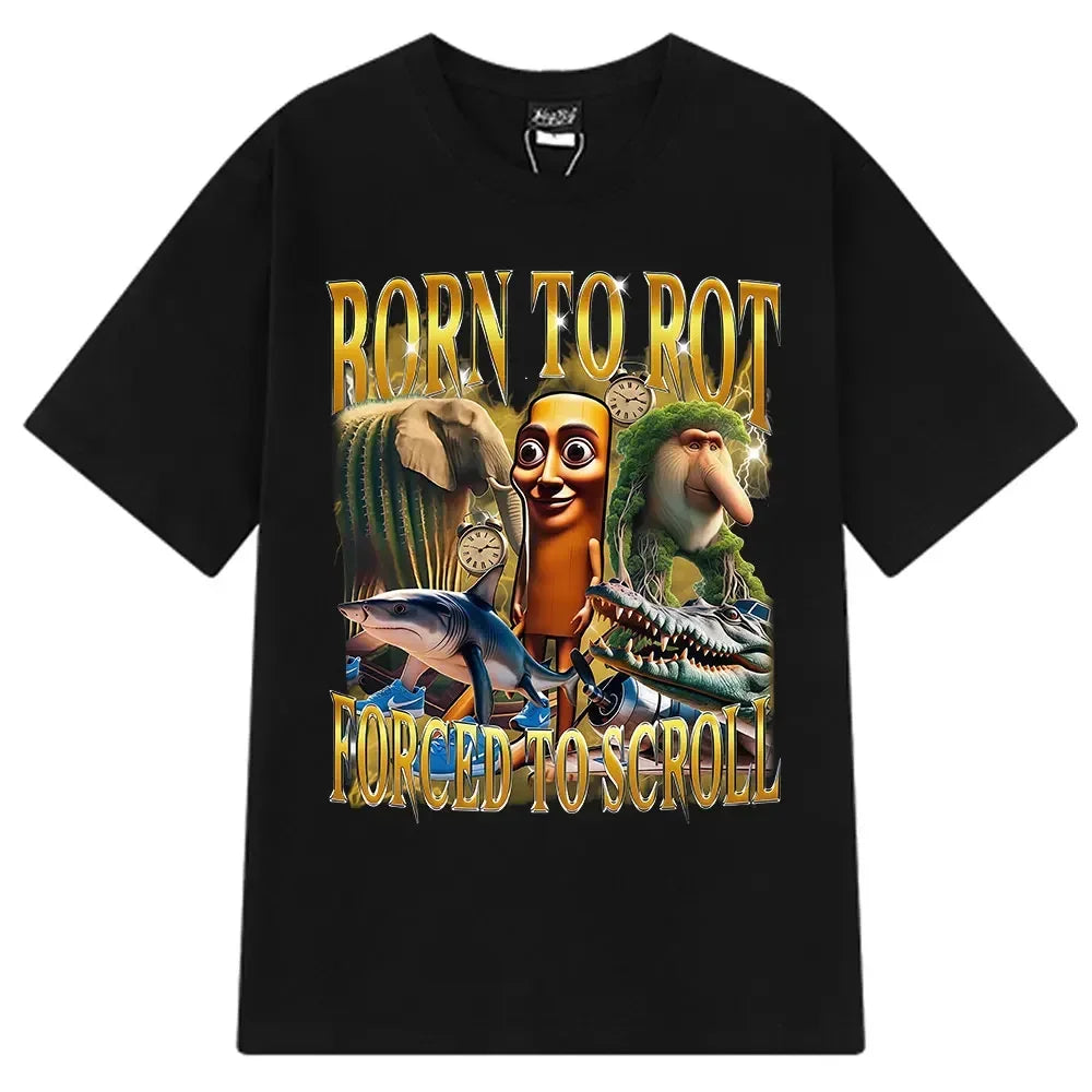 HOT  Brr Brr Patapim T Shirt Funny Italian Brainrot Meme Graphic T-shirt Men Women Summer Cotton Cozy Soft O-Neck T-shirts Tops