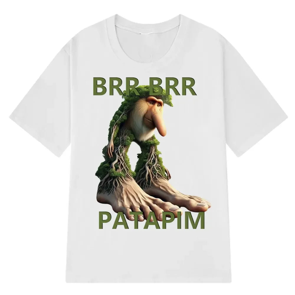 HOT  Brr Brr Patapim T Shirt Funny Italian Brainrot Meme Graphic T-shirt Men Women Summer Cotton Cozy Soft O-Neck T-shirts Tops