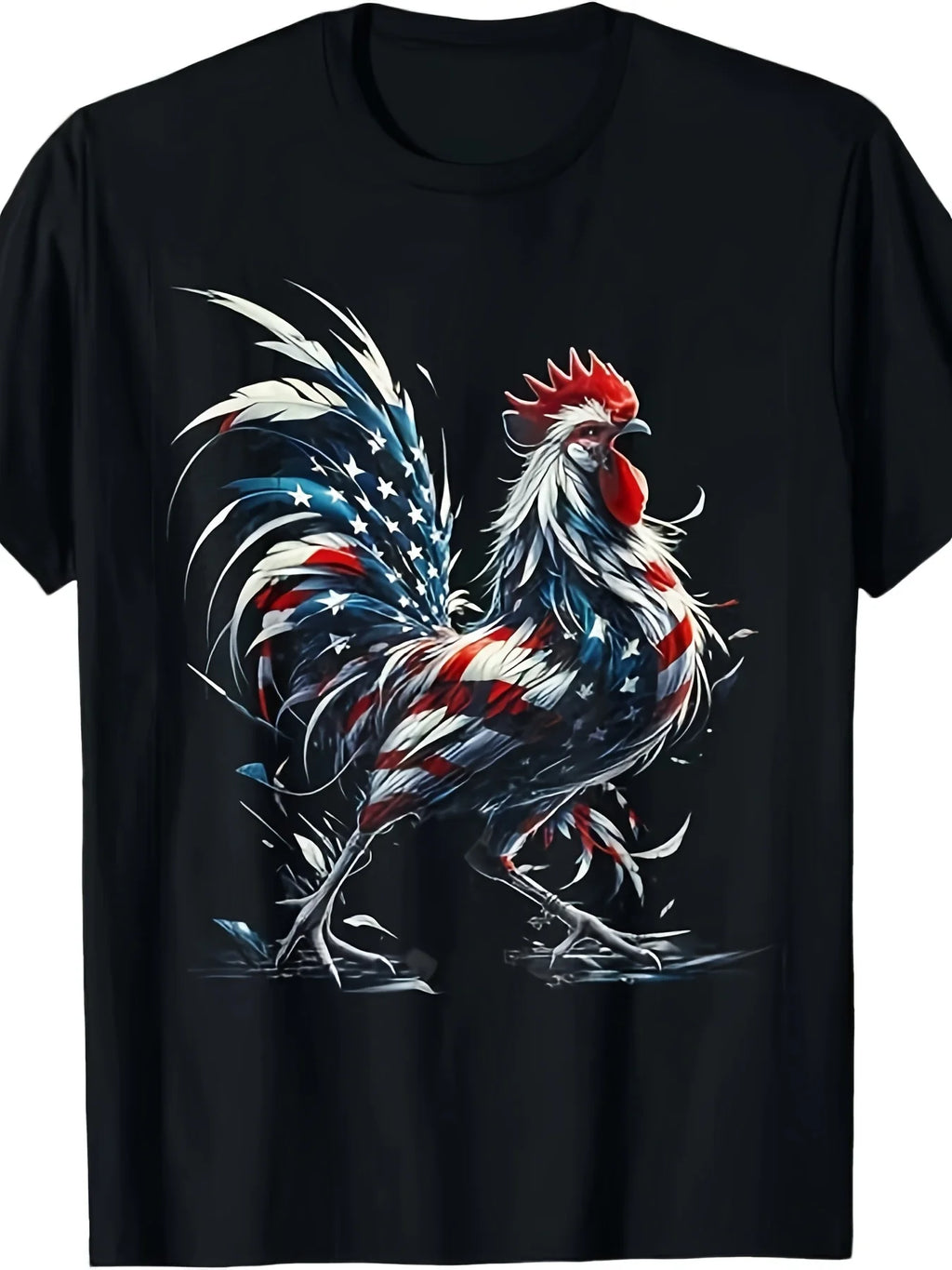 Men'S Funny Chicken 4th of July T-Shirt - Retro Chicken Cluckin Off Graphic Tee S-3XL | Comfortable Casual Shirt with Hens and Rooster Design for BBQ Parties, Casual Attire - Ideal Gift
