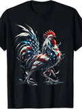 Men'S Funny Chicken 4th of July T-Shirt - Retro Chicken Cluckin Off Graphic Tee S-3XL | Comfortable Casual Shirt with Hens and Rooster Design for BBQ Parties, Casual Attire - Ideal Gift