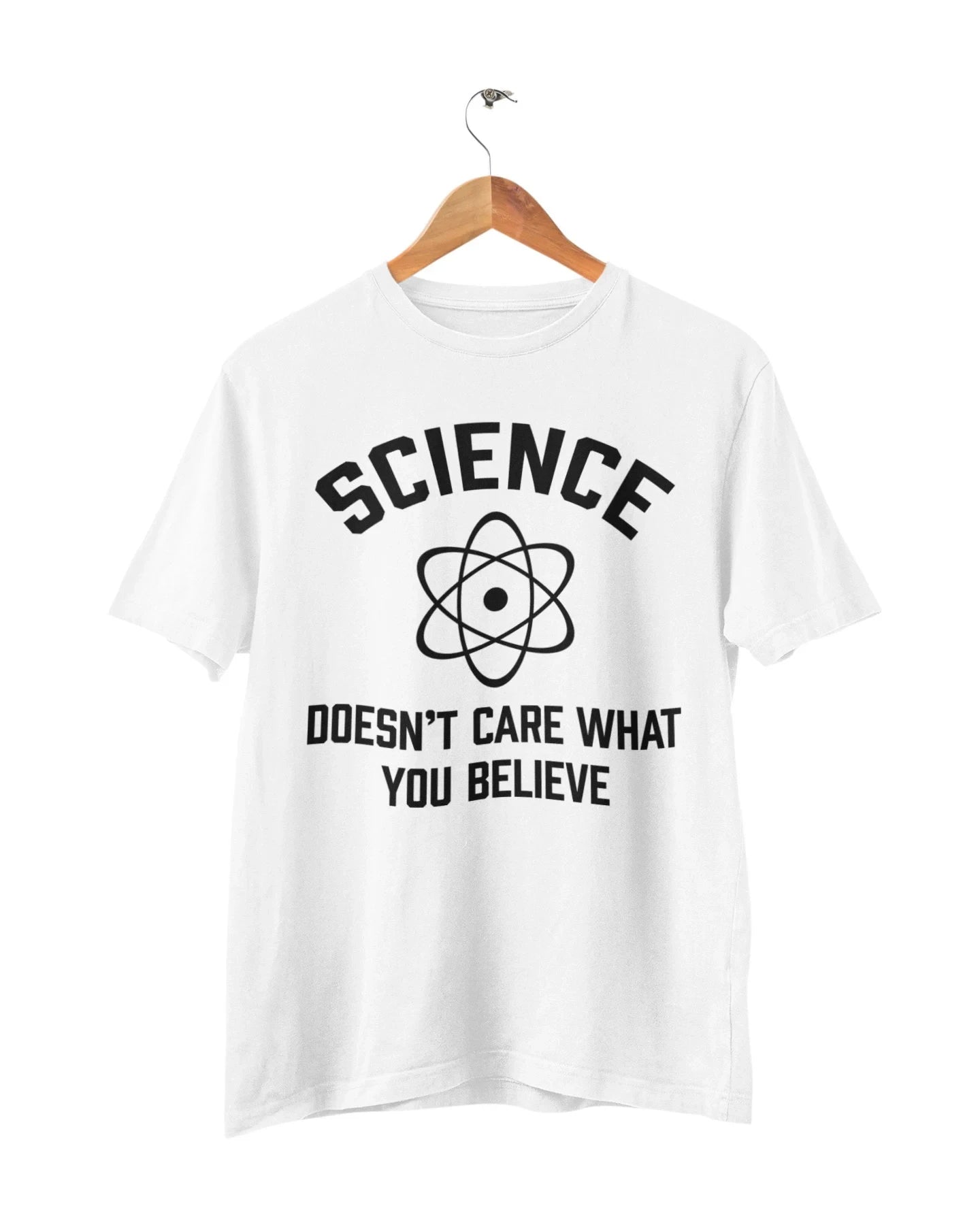 HOT SALE Science Doesn't Care What You Believe Funny T Shirt Nerd Geek Scientist Atheist Graphic T Shirts Retro High-quality