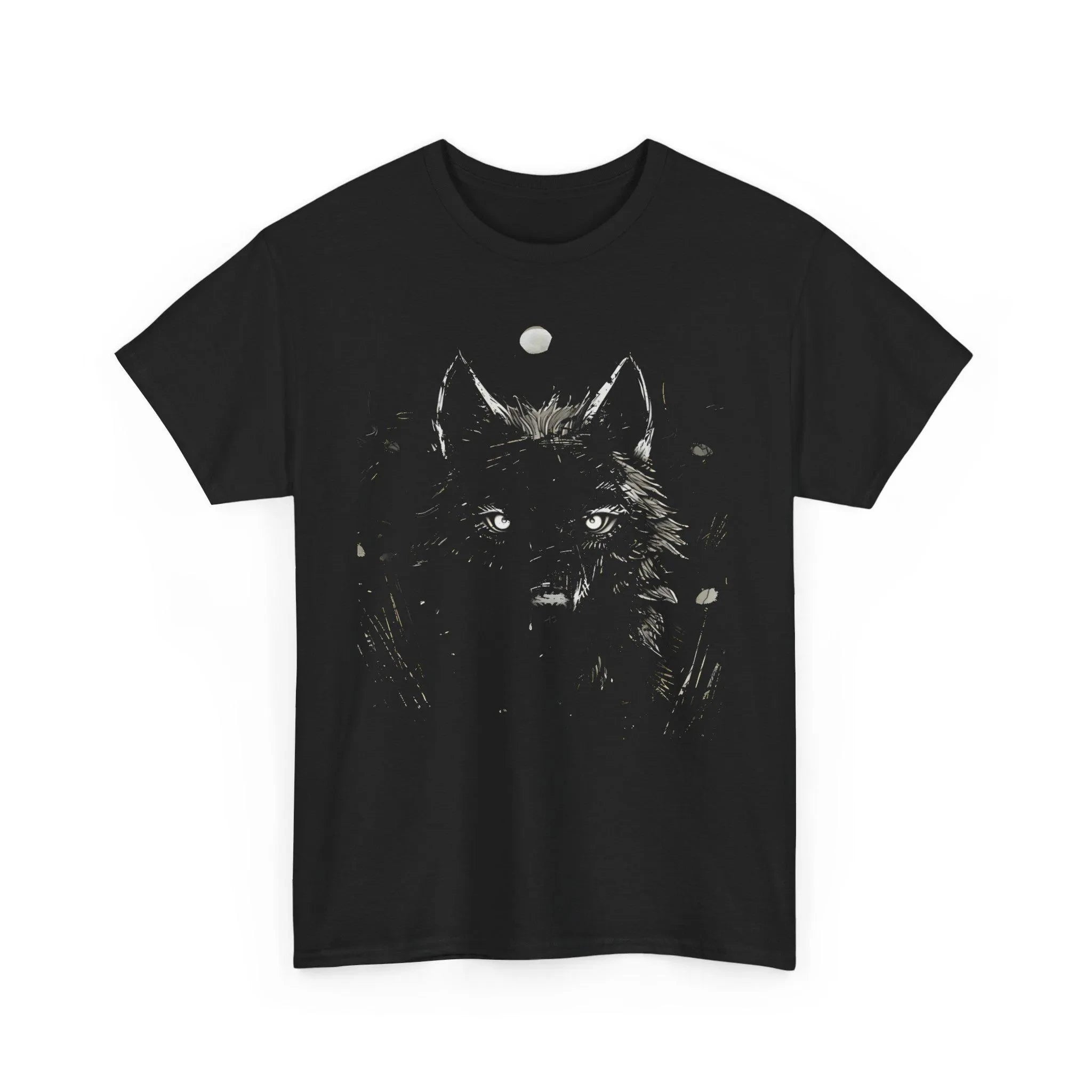 HOT SALE New Horror Wolf T-Shirt Creepy Retro Werewolf Tee Alt Gothic Moon Shirt Lofi Dark Nature UNISEX Apparel Men Tee