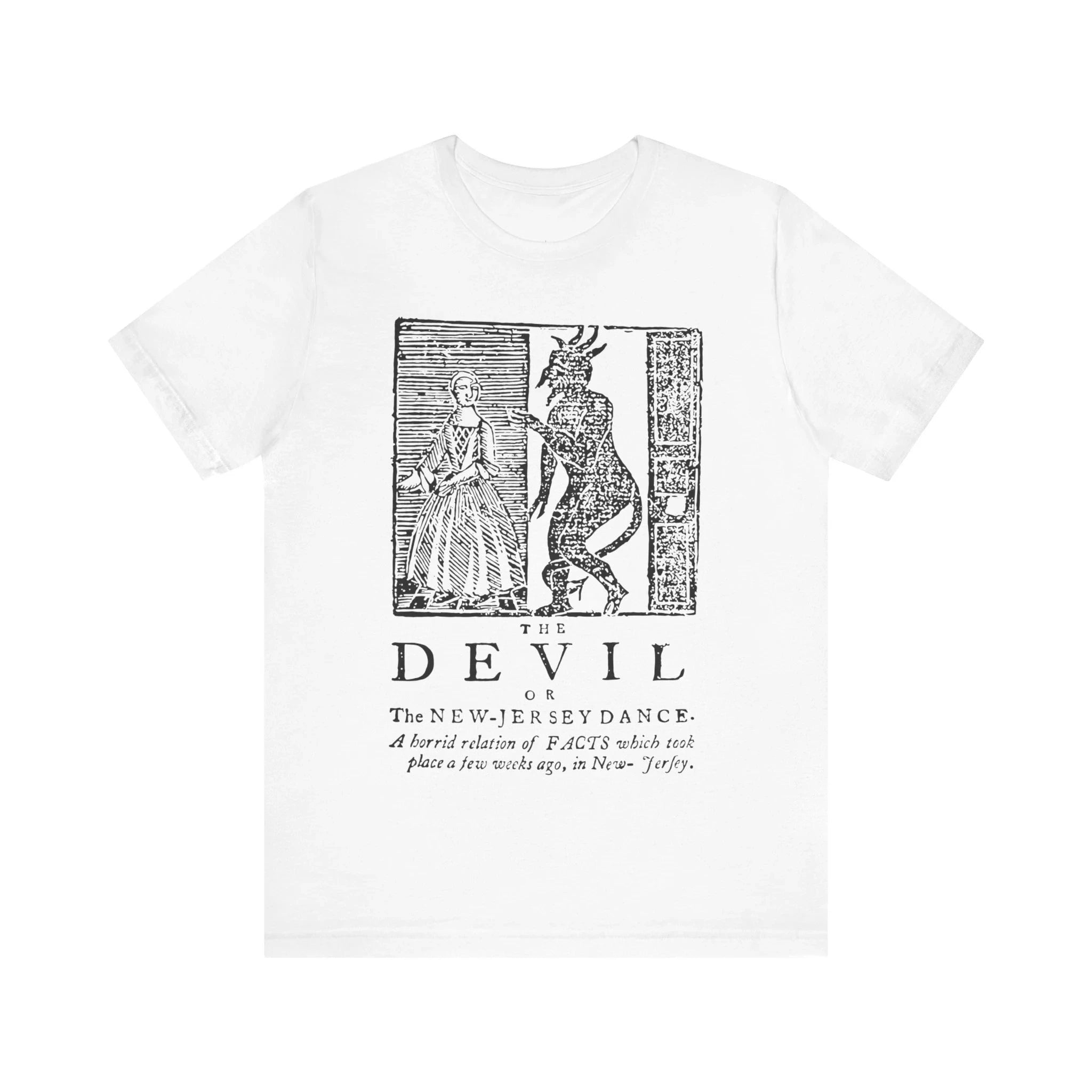 New Jersey Dance Devil T-shirt Witch Hunt T-shirt Witchcraft T-shirt Salem Mystery Black Magic Unisex Short-sleeved T-shirt