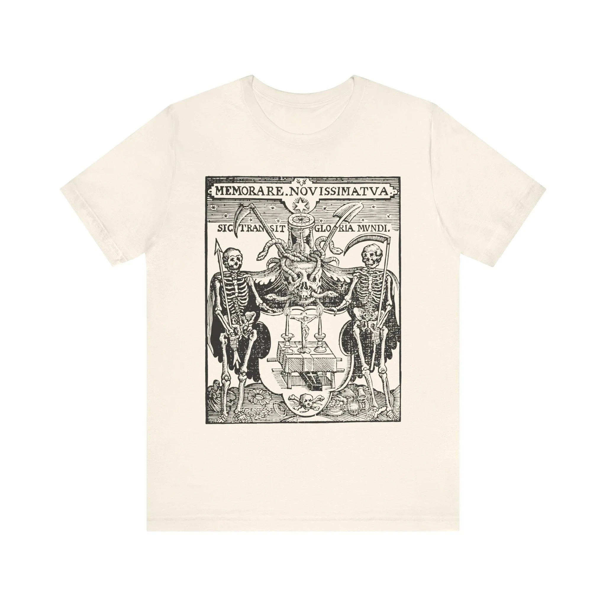 Watch Your End Christoffel Van Cicheem Art Medieval Woodcut Shirts Scary Dance T-shirts Creepy Retro Art All-male T-shirts