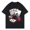 HOT SALE Fun Casino Poker Graphic Tee Men's Women's Clothing Fashion Y2k Short-sleeved Tee High Quality Cotton Summer Tee