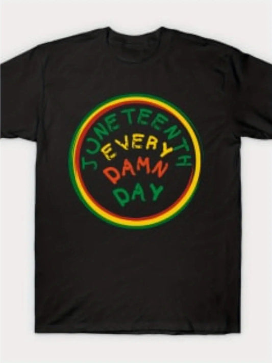 Retro Men's Black Graphic T-Shirt Colorful Circle Ring Bold Letter Print Everyday Statement Slogan Graphic 100% Cotton Heavyweight Short Sleeve Casual Streetwear Tee
