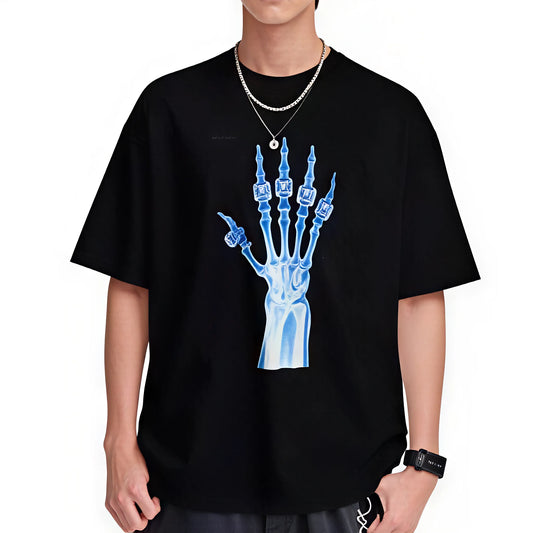 [Cotton] Kobe Bryant Broken Not Beaten X Ray Rings Blue Vintage Bootleg Graphic T Shirt Streetwear BLUEFashion Unisex T-shirts M-5XL