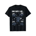 item picture mens womens christian t shirt black with turtle design bible verse soft breathable cotton for church casual spiritual outfits god i am message tee