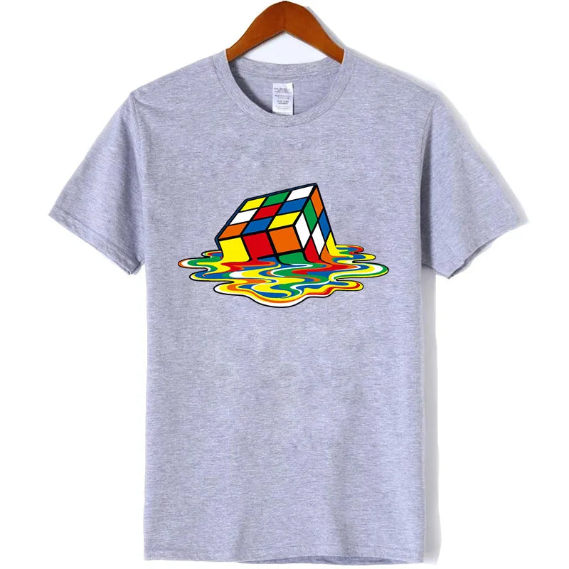 Summer T-shirt High Quality Soft and Comfortable Cotton Magic Square Print O Collar Men's T-shirt Casual Cool Hip Hop T-shirt