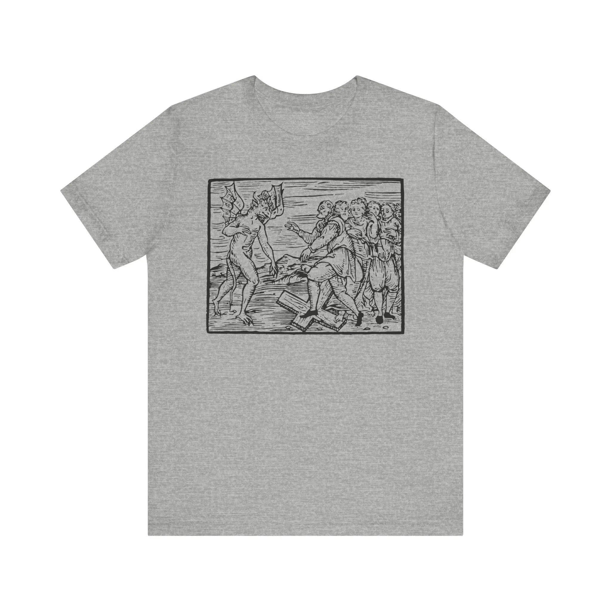 Give Up Christ Mystery Woodcut Shirt Vintage Witchcraft T-shirt Black Magic T-shirt Horror Gothic Unisex Short Sleeve T-shirt