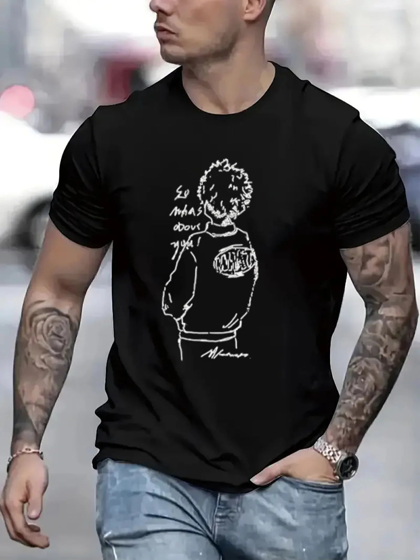 Mens TShirt Comfortable Crew Neck Casual Cotton ShortSleeves Soft Breathable Top Menswear Tshirt Summer Spring Streetwear Cotton Fabric Trendy Letter Print