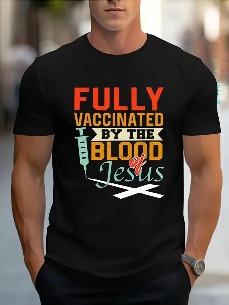 Men'S Short-Sleeve Round Neck T-Shirt Featuring A Creative Print of A Camo Cross with Deer Antlers, Fish, and An Anchor T-Shirt
