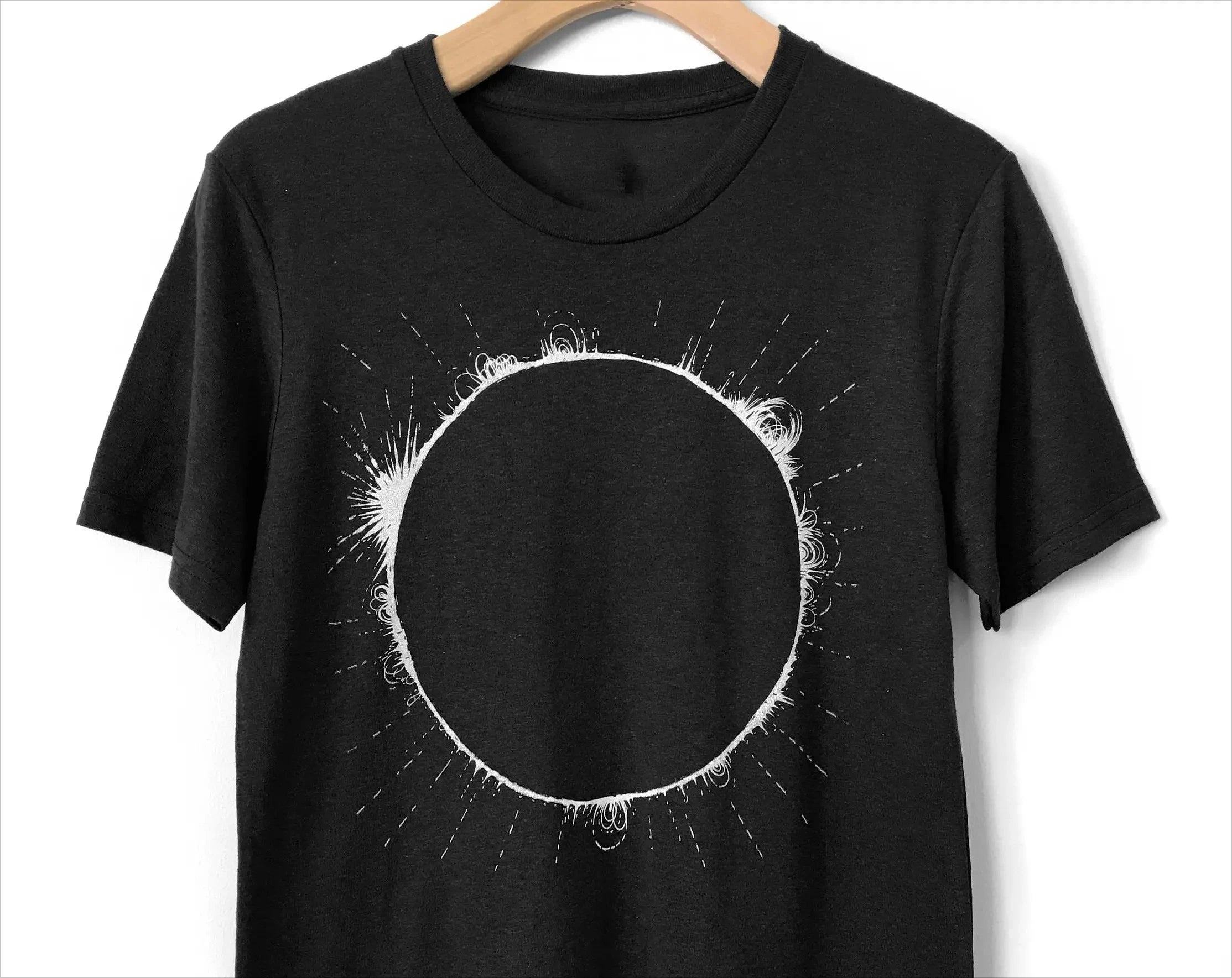HOT SALE Total Solar Eclipse T-shirt Design of The Sun and Moon Gift for Astronomy Lovers Celestial Clothing Unisex Tops