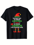 Lunch Lady Christmas Cheer Elf School Cafeteria Worker T-Shirt, 100%, Gift for Men Women Dad Mom Friends, S-XXXL, Black, Classic Retro Style, Round Neck Short Sleeves, Machine Washable, Ideal for Casual SportWear