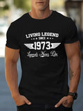 Men'S Fashion Casual T-Shirt with Graphic Print: Living Legend Since 1973 - A Style That Endures