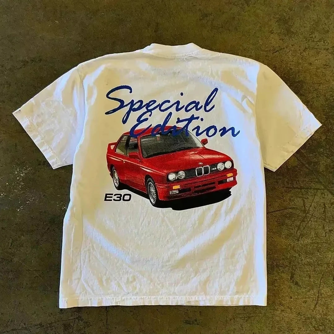 2025 Summer Fashion Tee Men Women Cotton T-shirt Y2K Loose Street Letter Print Short Sleeve Casual T-shirt  Retro Harajuku Top