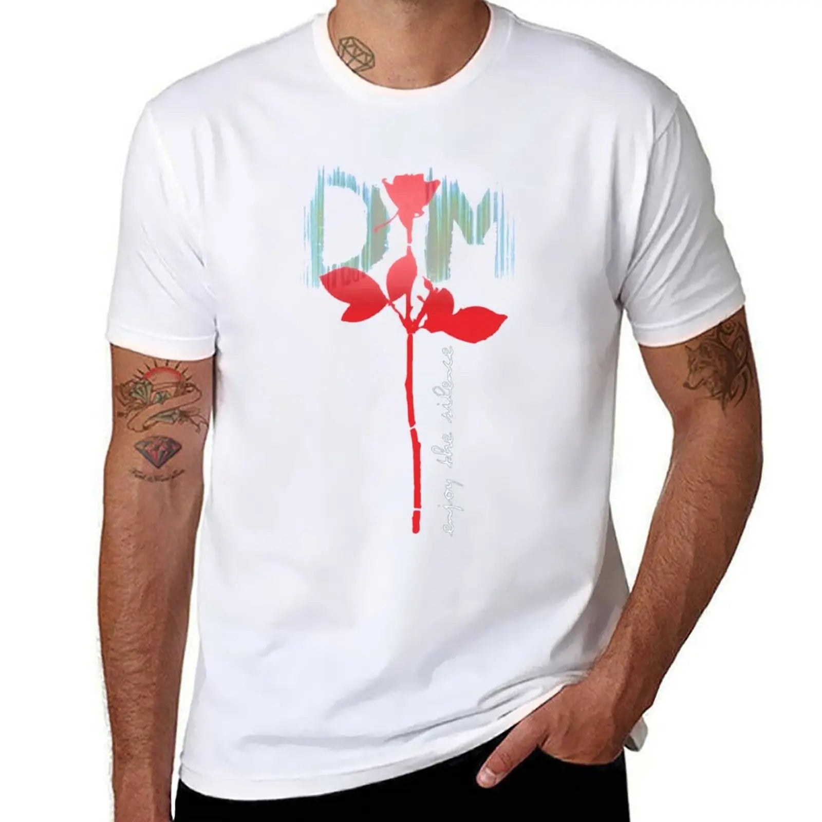 2025 JLVGL201 DM Depeche Mode Pattern Violators Enjoy Tranquility T-Shirt Stylish Clothing Clothing Men's T-Shirt High-Quality