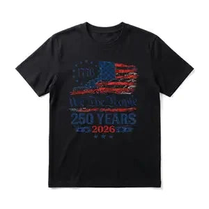 Patriotic American Flag Men's Graphic TShirt, 100% Cotton Short Sleeve Soft Top, Distressed Vintage Graphic Print Design, for Daily Wear, Outdoor, Independence Day, Gift for Men, Women and Friends