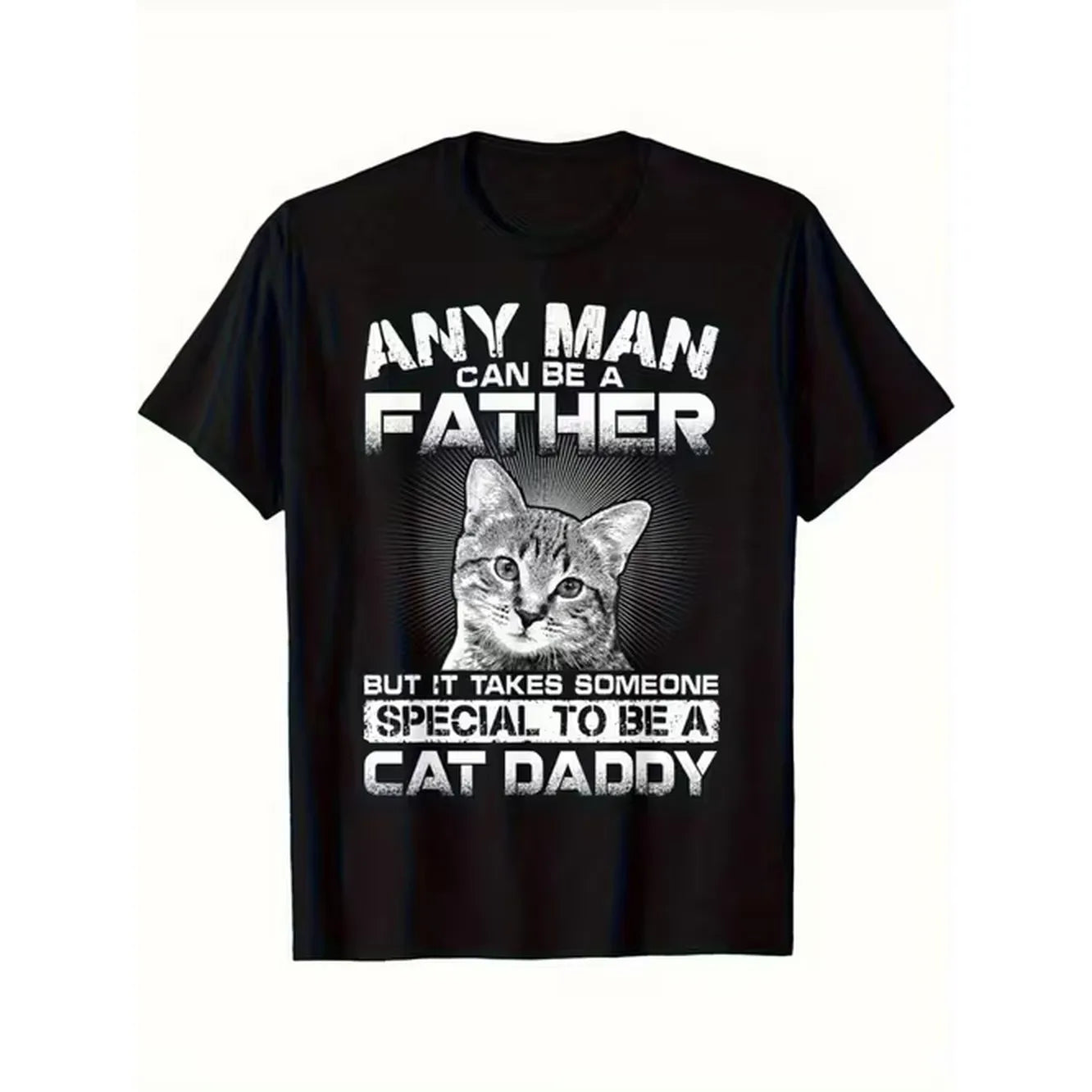 item picture t shirt funny daddy graphic tee 100 crew neck shirt for cat fathers casual everyday and holiday outfits perfect gift for cat lovers men and womens apparel humorous clothing print comfortable fabric