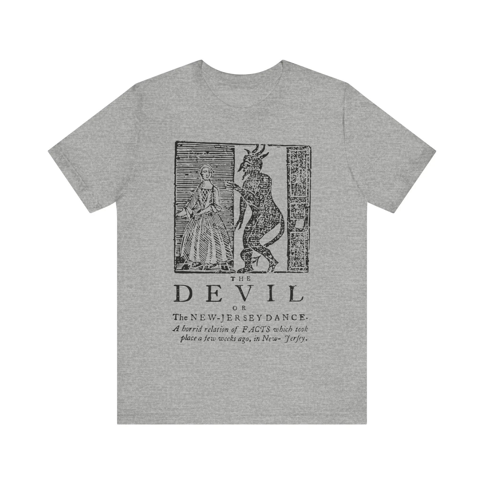 New Jersey Dance Devil T-shirt Witch Hunt T-shirt Witchcraft T-shirt Salem Mystery Black Magic Unisex Short-sleeved T-shirt
