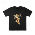 HOT SALE Creative Angel Printed Cotton T-shirt Men and Women with The Same Round Neck Cotton Short-sleeved T-shirt Funny Clothes