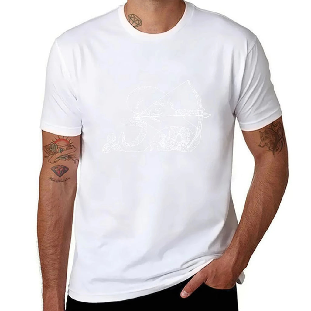 HOT SALE Octopus Archer - Stippling Line Art T-shirt T-shirt Custom Printed Cotton T-shirt High Quality T-Shirt  Fashion Tee