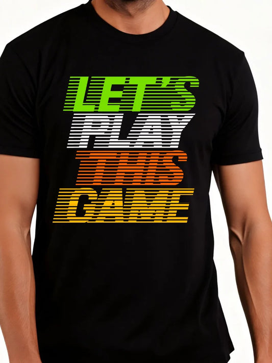 Retro Style Men'S T-Shirt Let'S Play This Game Graphic Design Summer Casual Wear Gift for Sports Fans T-Shirt