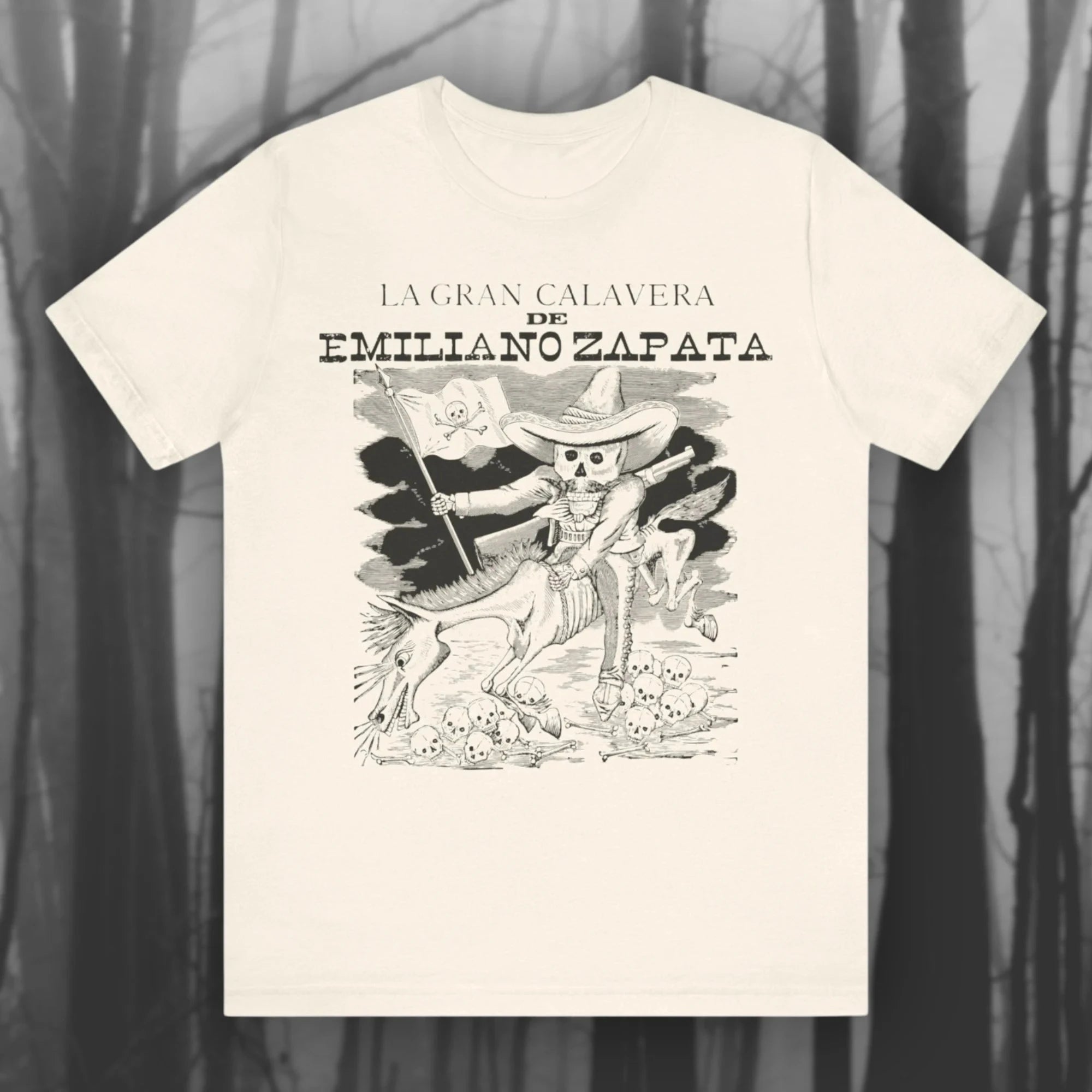 Calavera de Emiliano Zapata Jose Guadalupe Posada Shirt Mexican Heritage T-shirt Vintage Hispanic Folk Art Short Sleeve Tee