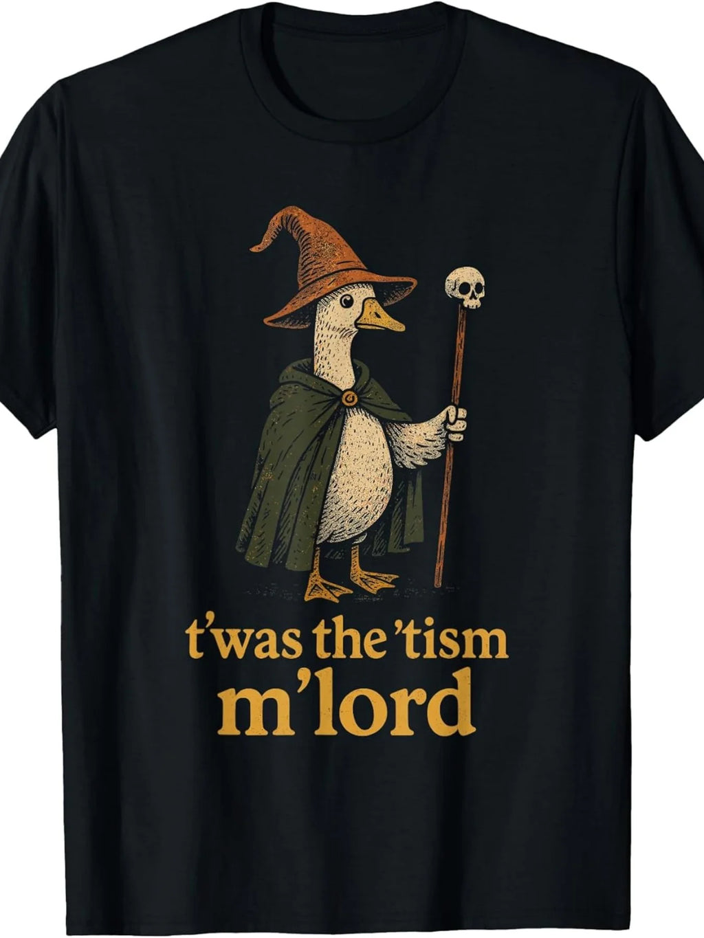 [Funny Meme T-Shirt] Funny Meme TWAS The Tism M Lord Silly Goose Graphic Kids T Shirtfashion Boutique T Shirt Casual WearPattern Print Crew Neck T Shirt Gift