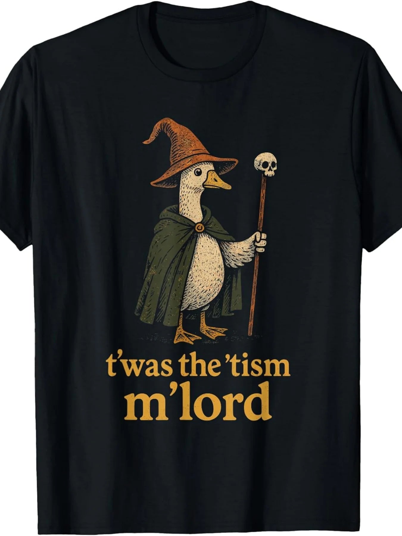 [Funny Meme T-Shirt] Funny Meme TWAS The Tism M Lord Silly Goose Graphic Kids T Shirtfashion Boutique T Shirt Casual WearPattern Print Crew Neck T Shirt Gift