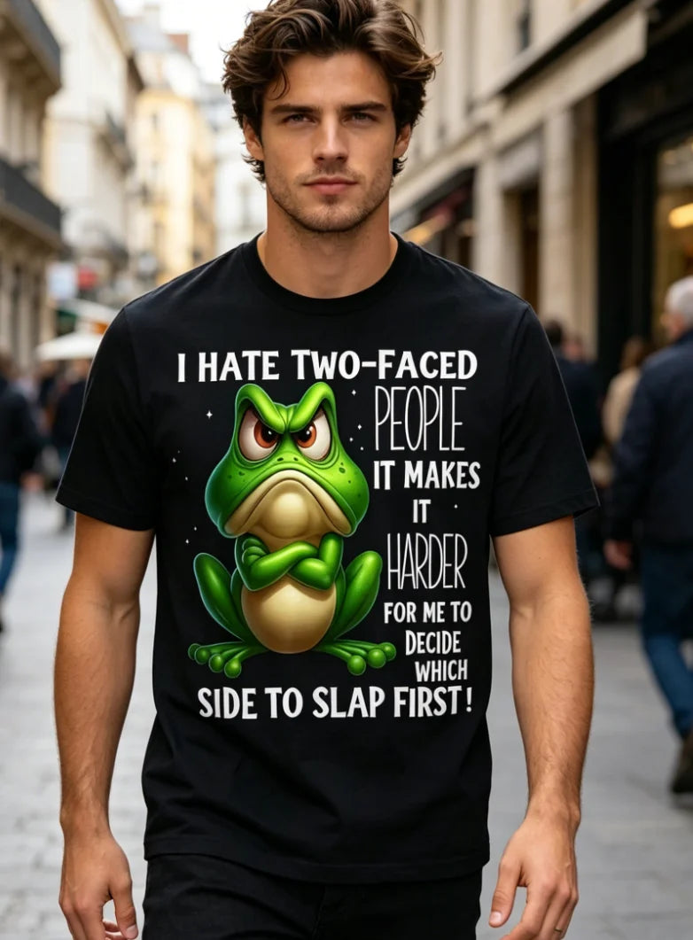 Funny Frog T-Shirt, Unisex - You Thought I Was Normal Green Frog Smile and Poison Arrow Design Crew Neck Retro Graphic T-Shirt