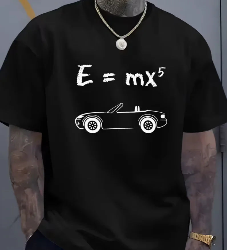 1pc Men's Casual Summer Graphic T-Shirt Regular Fit, Round Neck Car Design Breathable & Comfortable for Casual Attire T-Shirt